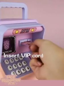 Kids Fingerprint Piggy House ATM Password Intelligent Bank Money Save Box Gifts toy coin bank childrens savings jar