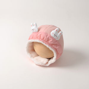 Korean Style Fleece Lined Winter Hat for Boys And Girls Face Protection Ear Protection Cute New Style Children Baby Caps