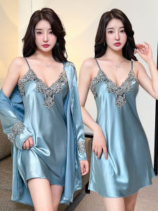 Đồ Ngủ Lụa Băng Gợi Cảm Cho Nữ Mùa Xuân Thu Mỏng Hai Mảnh Đồ Mặc Nhà Bằng Vải Polyester Và Lycra Ngắn
