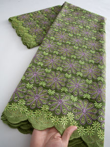 African Exquisite Floral-Patterned Cotton Voile Lace Fabric Premium French Voile Lace for Occasion Dresses