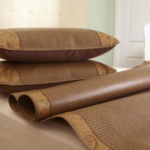 Folding Rattan and Straw Mat for Larger Beds Set of 3