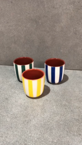 Muraditohome Alaria Striped Ceramic Espresso Cup 100 ml
