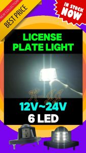 Lampu Plat Nombor 12V/24V Universal 6 LED Lampu Cahaya Lesen ABS Pangkalan Berat Tugas Automotif Lori Plat Nombor