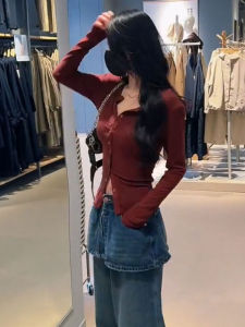 Áo Thun Nữ Tay Dài Không Đều Thắt Lưng Thiết Kế Cổ Tròn Thường Ngày Mùa Xuân 2025 Áo Thun Nữ Tay Dài Cổ Tròn Không Đều Thắt Lưng