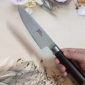 Dao thái thịt Kai đầu nhọncán gỗ lười dài 20cm thép không gỉ sắc bén