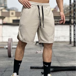 American Retro Heavyweight Short Pants Men Breathable Summer Solid Color Casual Straight Five-Point High-End Feeling Shorts