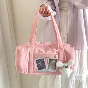 Nkshop พร้อมส่ง🌈 𝐠𝐫𝐚𝐜𝐲 𝐛𝐚𝐠🎀 กระเป๋าสะพาย ช่องหน้าใส่ตุ๊กตา ใส่รูปได้✨สไตล์เกาหลี สวยมาก มี 3 สี จุของได้เยอะ ปั๊มลายโบว์