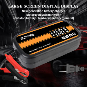 For Car/RV/ATV/Boat 12V 2A Automatic Lead Acid AGM Gel Charger with LCD Display Intelligent Car Motorcycle Battery Charger