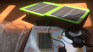 แผงโซล่าเซลล์ พร้อมแบตสำรอง Solar Panel Tiger World รุ่นM5P18 พร้อมแบตเตอรี่สำรอง เพาเวอร์แบงค์ แบตสำรอง