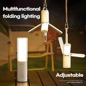 Outdoor Camping Lights Multifunctional Lamp Foldable Lamp Portable Student Dormitory Hanging Lamp Rechargeable Outdoor Large Capacity Lighting 3 Modes Camping Light Tent Light with Hook for Outdoor Camping