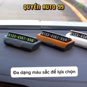 Bảng số điện thoại trên ô tô cao cấp YUMCHO gắn taplo để lại số ĐT khi đỗ xe vân gỗ đá sang trọng