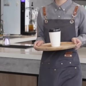Kitchen Waterproof Apron Manufacturers Customized Logo Apron With Pockets for Restaurant Bar Shop Cafes Beauty Nails Studios