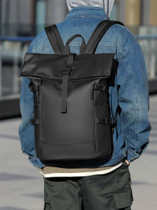 Mens Large Capacity Waterproof Oxford Cloth Backpack Commuting Travel Computer Bag Simple Design School Bag for College Students