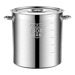 Large Capacity Stainless Steel Soup Pot with Lid for Cooking And Heating Food Grade round Barrel Household Stew Pot 201