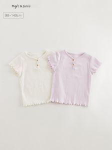 Marc&Janie | Elastic V-Neck Short Sleeve T-Shirt for Girls