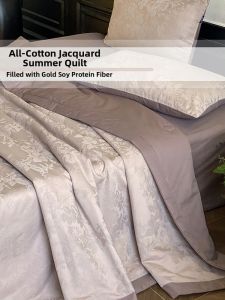 MANSHIAN | Luxurious High-end Pure Cotton Jacquard Summer Quilt 4-piece Set
