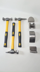 7pcs Auto Body Dent Repair Tool Kit - Hammer and Dolly Set for Car Sheet Metal Professional Repair