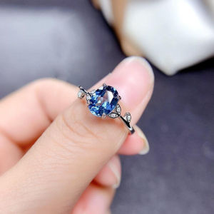 London Blue Topaz and Sapphire Personality Charm Ring