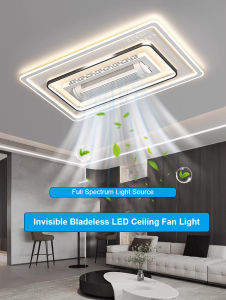 Invisible Bladeless LED Ceiling Fan Light Remote Control Smart Chandeliers Ceiling Fan Lamp Home Decor Living Room Bedroom Hotel