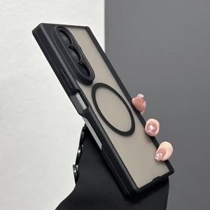 Luxury Matte Magnetic Hinge Folding Phone Case For Samsung Galaxy Z Fold 8Ultra 7 For Magsafe Wireless Charging Shockproof Cover