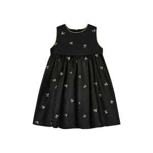 toz mama | Cherry Embroidery Satin Tank Dress Girl Set