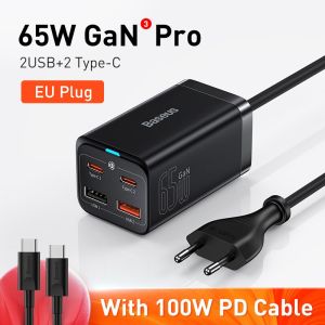 BASEUS | Baseus 65W GaN Charger Desktop Fast Charger 4 in 1 Laptop Phone Charger Adapter For iPhone 15 14 13 Pro Max Xiaomi Samsung