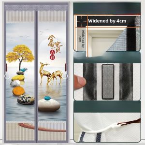 Magnetic Mosquito Net Door Curtain Privacy Partition Ventilation No Drilling Screen Door Home Use Bedroom Divider 2024 New Model