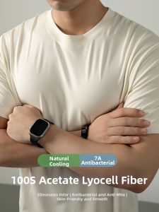 PERDONTOO | High Quality Vinegar and Lyocell Short Sleeve Mens T-Shirt Anti-Bacterial Cool Feel