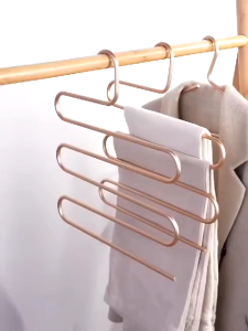 Gantungan Pakaian Aluminium 5 Susun Hemat Ruang Serbaguna untuk Celana dan Pakaian