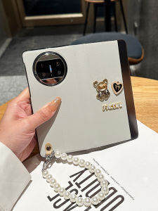 Huawei MateX5 Phone Case Foldable Screen New Model MateX3 Collectible Edition Elegant Grey Diamond Bear Skin Protective Cover Fashionable Female Style