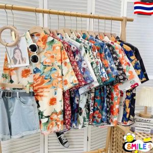 Smile😊 พร้อมส่ง💯 เสื้อฮาวาย เสื้อลายดอก เสื้อสงกรานต์ เสื้อผ้าแฟชั่น เสื้อคอปก เสื้อเชิ้ต เสื้อเชิ้ตแขนสั้น เสื้อผู้หญิง เสื้อผู้ชาย