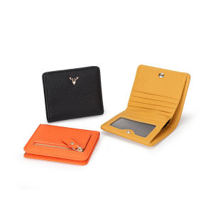 Smart King New Genuine Cow Leather Short Wallet for Women Korean Small Coin Purse Fashion Bifold Female Purse Card Holder