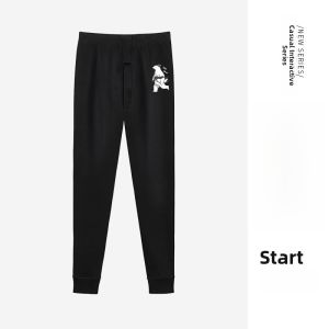 FuniBaoluo | Mens Thermal Fleece Lined Thickened Antibacterial Cotton Wool Pants Autumn Winter Base Layer Long Trousers Warm Youth Trousers