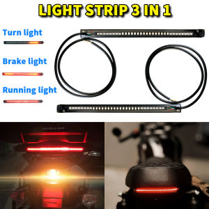 PMShop LED Light Strip For Motorcycle Tail Light Brake Stop Lights Turn Signal License Plate Light Universal Cafe Racer Flexible Led Strips 12V 1PC