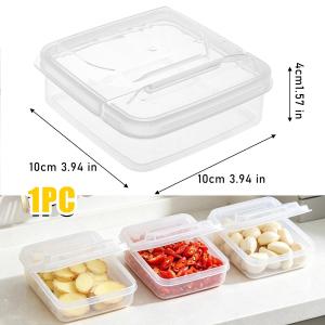 YESPERY 3Pcs Butter Cheese Storage Box Transparent Cheese Box Refrigerator Kitchen Garlic Chili Fresh-keeping Organizer