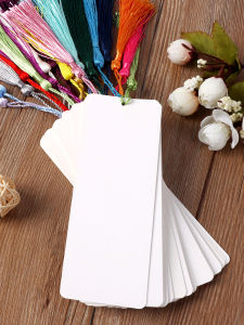 Hand-Painted Blank Bookmarks Card Tassel Paper DIY Materials Kit for Students And Children Handmade Craft Supplies