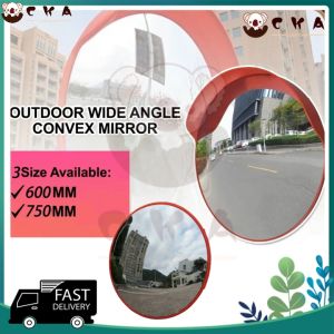 【Fast delivery】450mm /600mm / 750mm Indoor/Outdoor Wide Angle Convex Mirror Ready Stock Traffic Parking Mirror High Quality Road Safety Convex Mirror ORANGE POLYCARBONATE (PC) MIRROR CORNER MIRROR