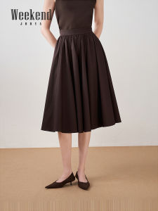 Jorya Weekend Vintage High Waist A-Line Midi Umbrella Skirt Womens Spring Autumn New Style Elegant Ladylike Half-length Skirt