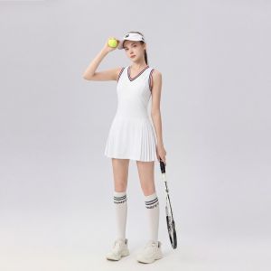 Đầm Tennis Vòng Cổ V Không Tay Thấm Mồ Hôi Nhanh Khô cho Mùa Hè Thể Thao Chuyên Nghiệp