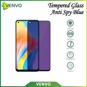 VENVO Tempered Glass Anti Spy Blue: Aksesoris Smartphone Infinix, Realme, Oppo & 5G