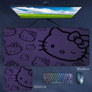 Sanrio | Girls Large Size 90x40 Ins Style Decorative Table Mat Drinking Milk Hello Kitty Printed High-quality Rubber Mouse Pad Tablecloth