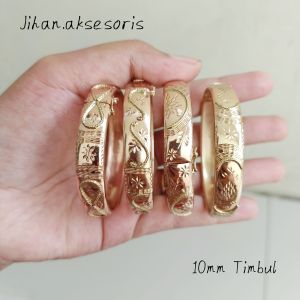 Gelang Bangkok 10mm & 8mm Swasa Kuning Selamanya ( Model Tali Air )Aksesoris Perhiasan