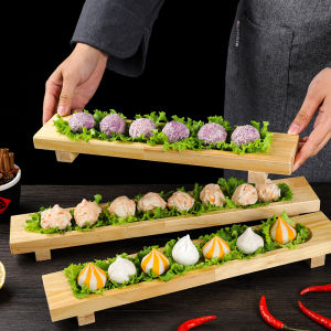 จานทรงสี่เหลี่ยมสำหรับร้านอาหารญี่ปุ่นสไตล์สร้างสรรค์แบบไม้ จานสุกี้ จานสี่มัด จานเนื้อ จานปลาหมึก จานสัตว์ปีกนก จานสัตว์ปีกนก จานเนื้อวัว