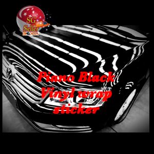 PET Piano black vinyl sticker wrap waterproof adhesive washable bubble free stretchable