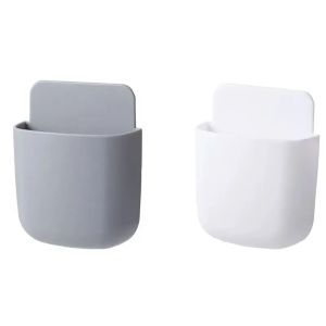 Wall-mounted Face Mobile Phone Remote Control Storage Box Without Trace Wall Paste Bedside Living Room Kitchen Sundries Shelf