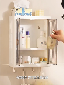 HOTUS ตู้ใส่ของในห้องน้ำ ตู้เก็บของติดผนัง ชั้นวางเครื่องสำอางในห้องน้ำ ตู้ใส่ของในห้องน้ำ ตู้เก็บของอเนกประสงค์