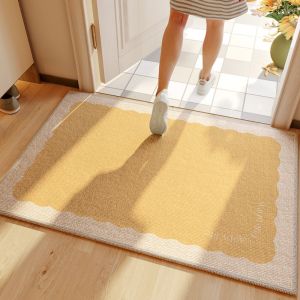 VIKAMA Entry Door Non Slip Water Absorbent Doormat Entrance Wave Pattern Floor Mat American Scandinavian Style Home Decoration
