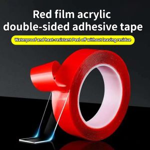 High-Performance Red Film Double-Sided Tape 6mm/8mm/10mm Acrylic No Trace Ideal for DIY Phones Nails 3m Length