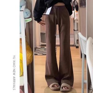 YUXIAO | Black Comfortable Flare Pants Large Size Slimming