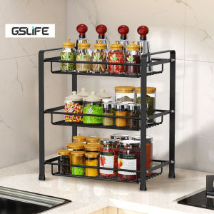 GSlife 2/3 Tier Spice Rack Kitchen Condiment Seasoning Storage Organizer Knife Rack Chopsticks Condiment Storage Rack
